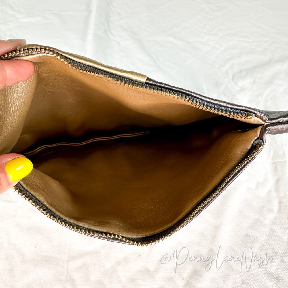 Kathy Fielder Clutch Purse Bag With Gold Stripe - Picture 4 of 4